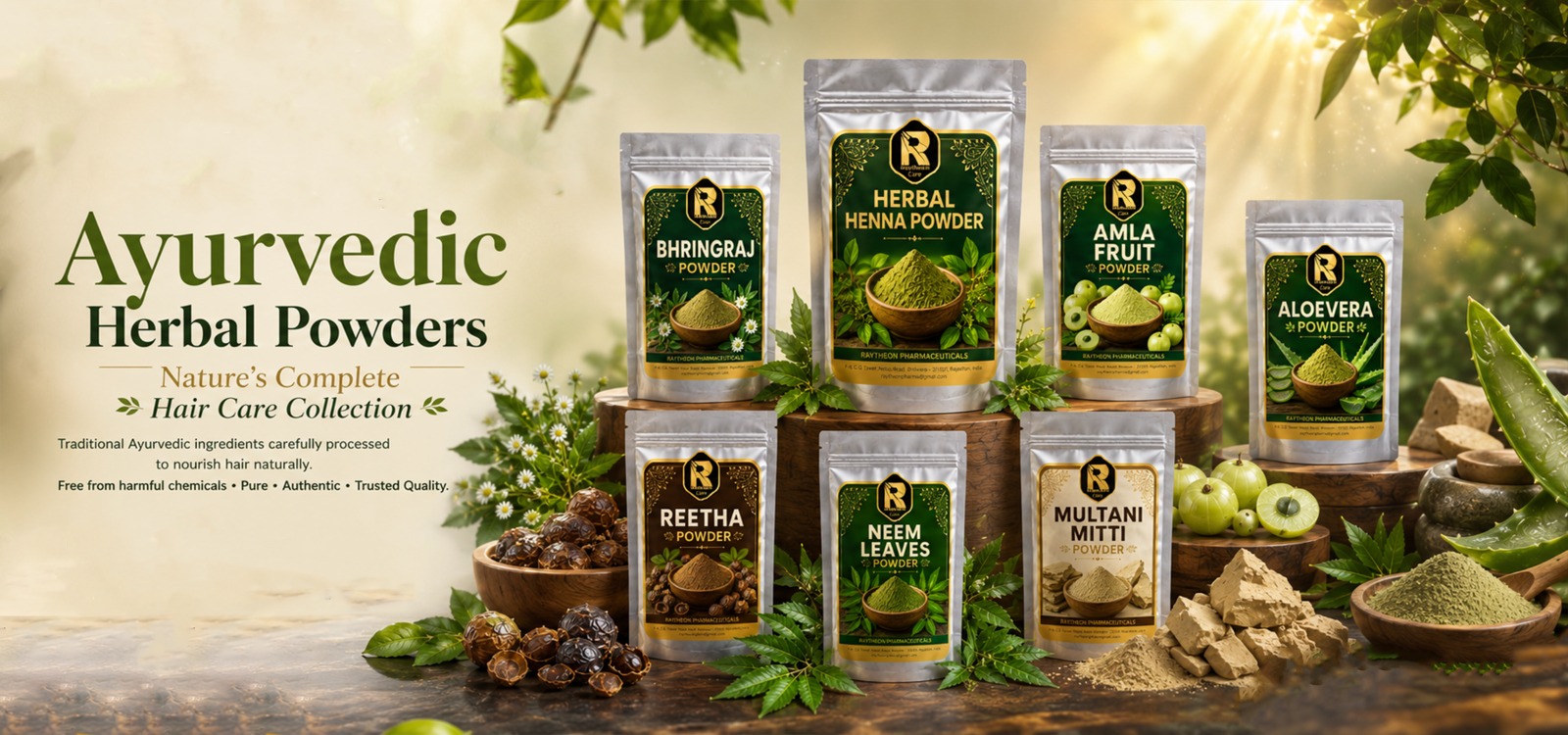 Ayurvedic Herbal Powders — Bhringraj, Amla, Aloevera & more
